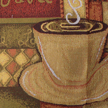 DaDa Bedding Smell of Coffee Cup Latte Java Brown Tapestry Table Runner Cloth (9912)