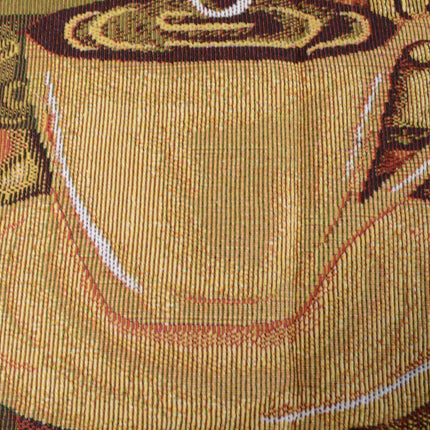 DaDa Bedding Smell of Coffee Cup Latte Java Brown Tapestry Table Runner Cloth (9912)