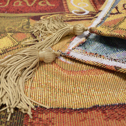 DaDa Bedding Smell of Coffee Cup Latte Java Brown Tapestry Table Runner Cloth (9912)