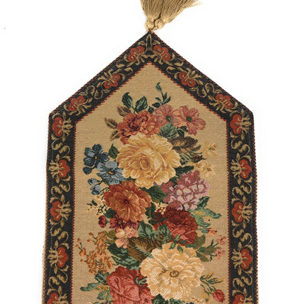 DaDa Bedding Breath of Spring Colorful Floral Beige Brown Tapestry Dining Table Runner (3089)