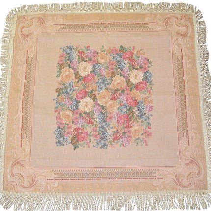 DaDa Bedding Breath of Spring Floral Beige Intricate Ornate Square Tapestry Table Cloth