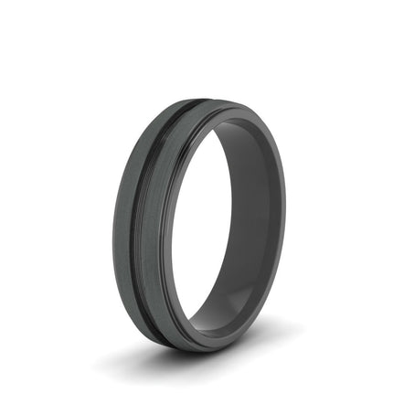 Textured Inlay Wedding Band