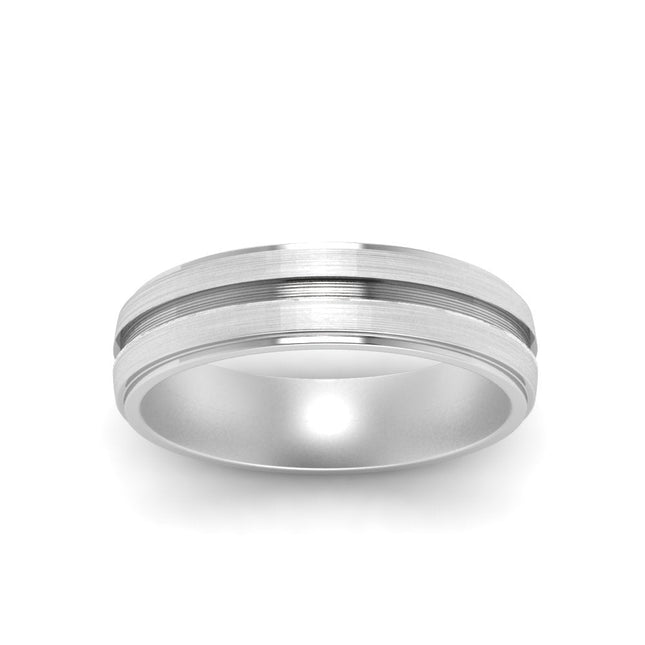 Textured Inlay Wedding Band