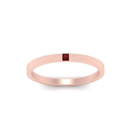 Thin Princess Cut Mens Band Ring