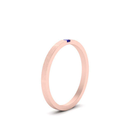 Thin Princess Cut Mens Band Ring