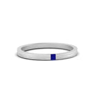 14k White Gold / Blue Sapphire / Lab Grown