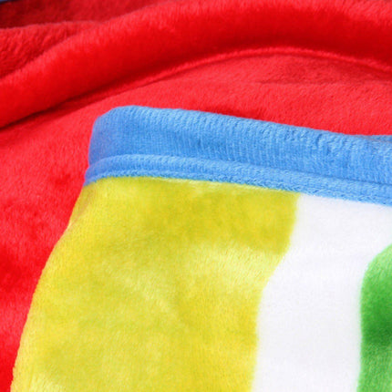 DaDa Bedding Colorful Striped Rainbow Reversible Plush Luxe Flannel Fleece Throw Blanket (XY9867)