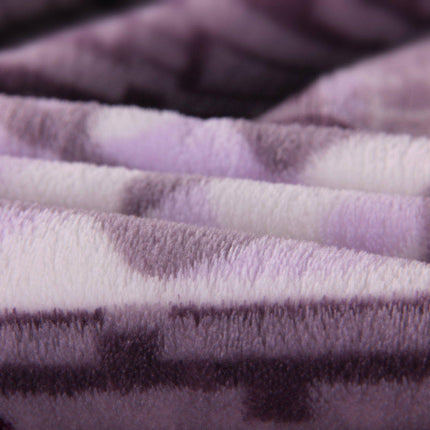 DaDa Bedding Orchid Blossoms Striped Floral Lavender Plush Fleece Flannel Throw Blanket (XY9833)