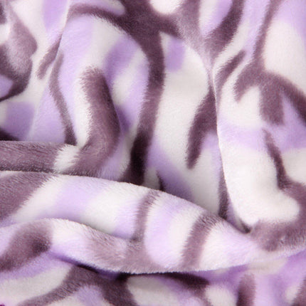 DaDa Bedding Orchid Blossoms Striped Floral Lavender Plush Fleece Flannel Throw Blanket (XY9833)