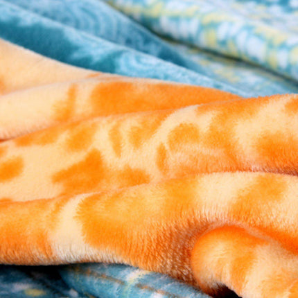 DaDa Bedding Papaya Beach Orange & Blue Reversible Soft Fleece Flannel Throw Blanket (XY9841)