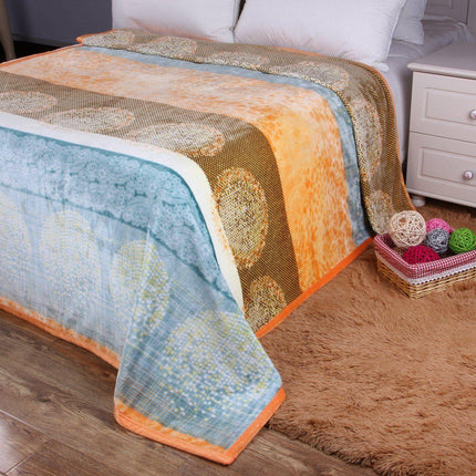 DaDa Bedding Papaya Beach Orange & Blue Reversible Soft Fleece Flannel Throw Blanket (XY9841)