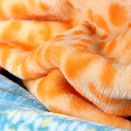 DaDa Bedding Papaya Beach Orange & Blue Reversible Soft Fleece Flannel Throw Blanket (XY9841)