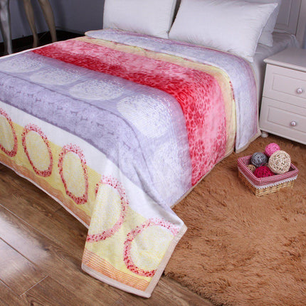 DaDa Bedding Seashore Sunny Yellow Lavender Floral Flannel Mink Fleece Throw Blanket (XY9901)