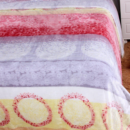 DaDa Bedding Seashore Sunny Yellow Lavender Floral Flannel Mink Fleece Throw Blanket (XY9901)