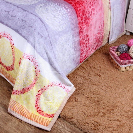 DaDa Bedding Seashore Sunny Yellow Lavender Floral Flannel Mink Fleece Throw Blanket (XY9901)