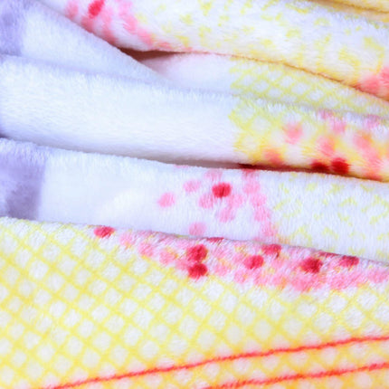 DaDa Bedding Seashore Sunny Yellow Lavender Floral Flannel Mink Fleece Throw Blanket (XY9901)