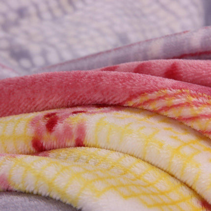 DaDa Bedding Seashore Sunny Yellow Lavender Floral Flannel Mink Fleece Throw Blanket (XY9901)