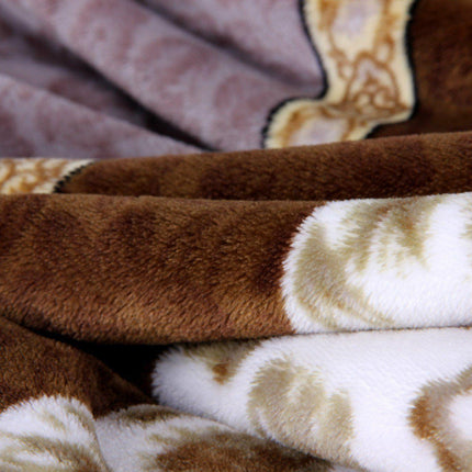 DaDa Bedding Elegant Twilight Lavender Brown Floral Flannel Mink Fleece Throw Blanket (XY9879)