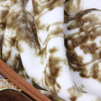 DaDa Bedding Elegant Twilight Lavender Brown Floral Flannel Mink Fleece Throw Blanket (XY9879)