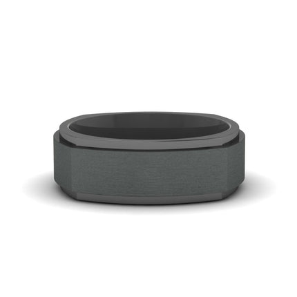 Two Tone Brushed Mens Wedding Ring