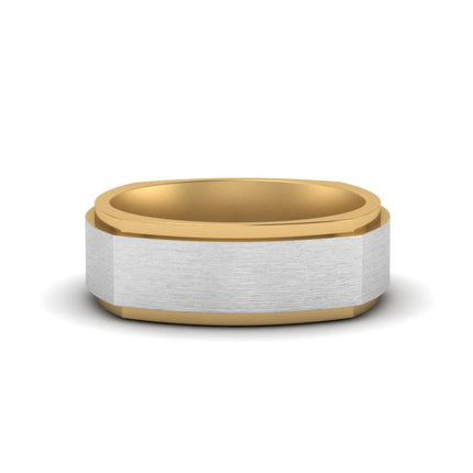 Two Tone Brushed Mens Wedding Ring