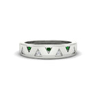 14k White Gold / Green Emerald / Lab Grown