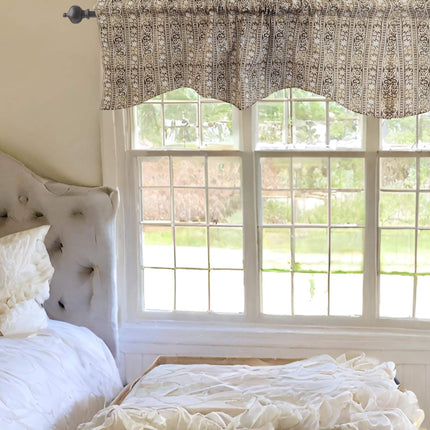 DaDa Bedding Moroccan Paisley Filigree Floral Window Curtain Valance - 18" x 52" (JHW-885)