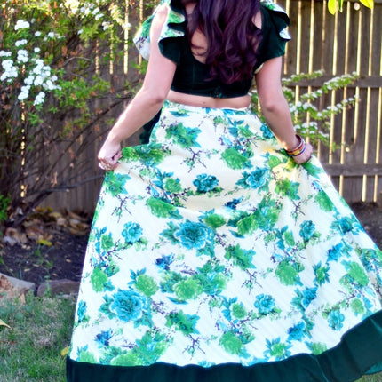 Vanya - Emerald Bloom lehenga set