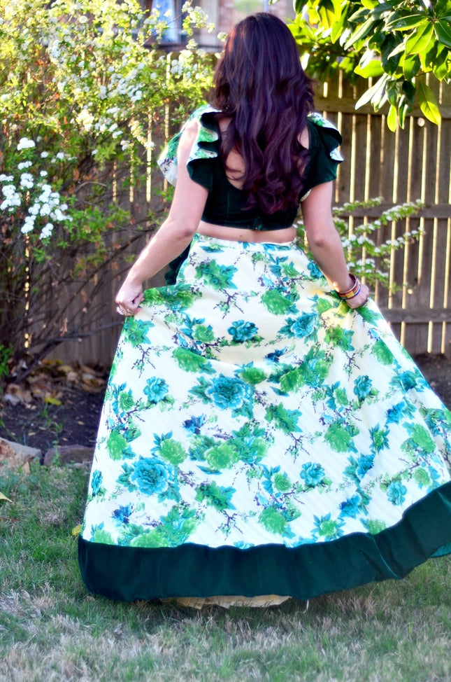 Vanya - Emerald Bloom lehenga set