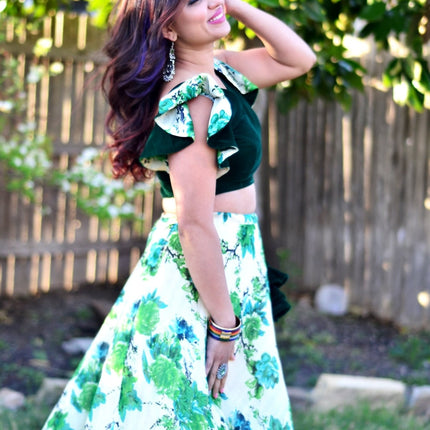 Vanya - Emerald Bloom lehenga set