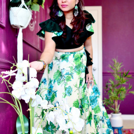 Vanya - Emerald Bloom lehenga set