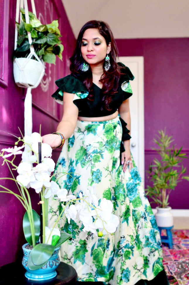 Vanya - Emerald Bloom lehenga set