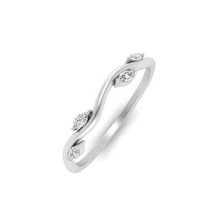 Vine Marquise Simple Wedding Band
