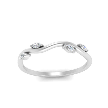 Vine Marquise Simple Wedding Band