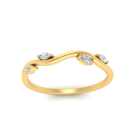 Vine Marquise Simple Wedding Band