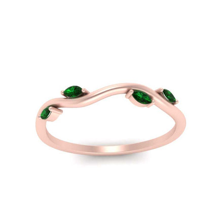 Vine Marquise Simple Wedding Band