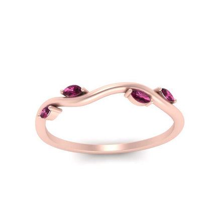 Vine Marquise Simple Wedding Band