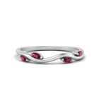 14k White Gold / Pink Sapphire / Lab Grown