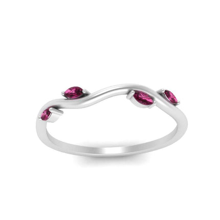 Vine Marquise Simple Wedding Band