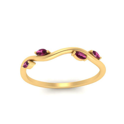 Vine Marquise Simple Wedding Band