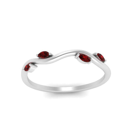 Vine Marquise Simple Wedding Band