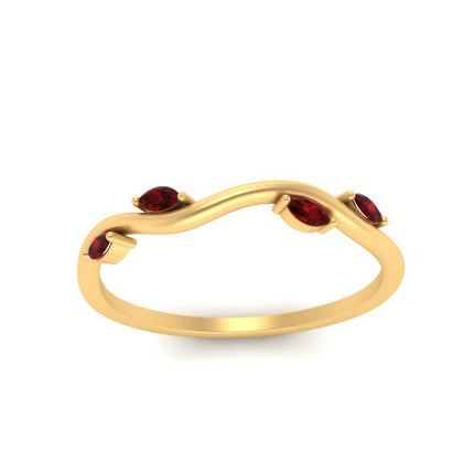 Vine Marquise Simple Wedding Band