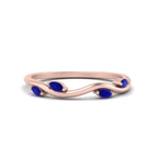 14k Rose Gold / Blue Sapphire / Lab Grown
