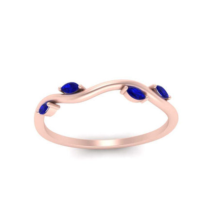 Vine Marquise Simple Wedding Band