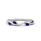 14k White Gold / Blue Sapphire / Lab Grown