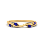 14k Yellow Gold / Blue Sapphire / Lab Grown