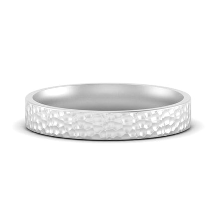 Hammered Wedding Band Comfort Fit 5 mm