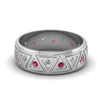 14K White Gold / Pink Sapphire / Lab Grown