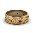 14K Yellow Gold / Black Diamond / Lab Grown