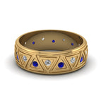 14K Yellow Gold / Blue Sapphire / Lab Grown